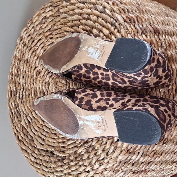 Cole Haan Womens Viola Leopard Print Loafers Point Toe/Bow/1" Heel Size 8.5 - Picture 9 of 13